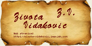 Života Vidaković vizit kartica